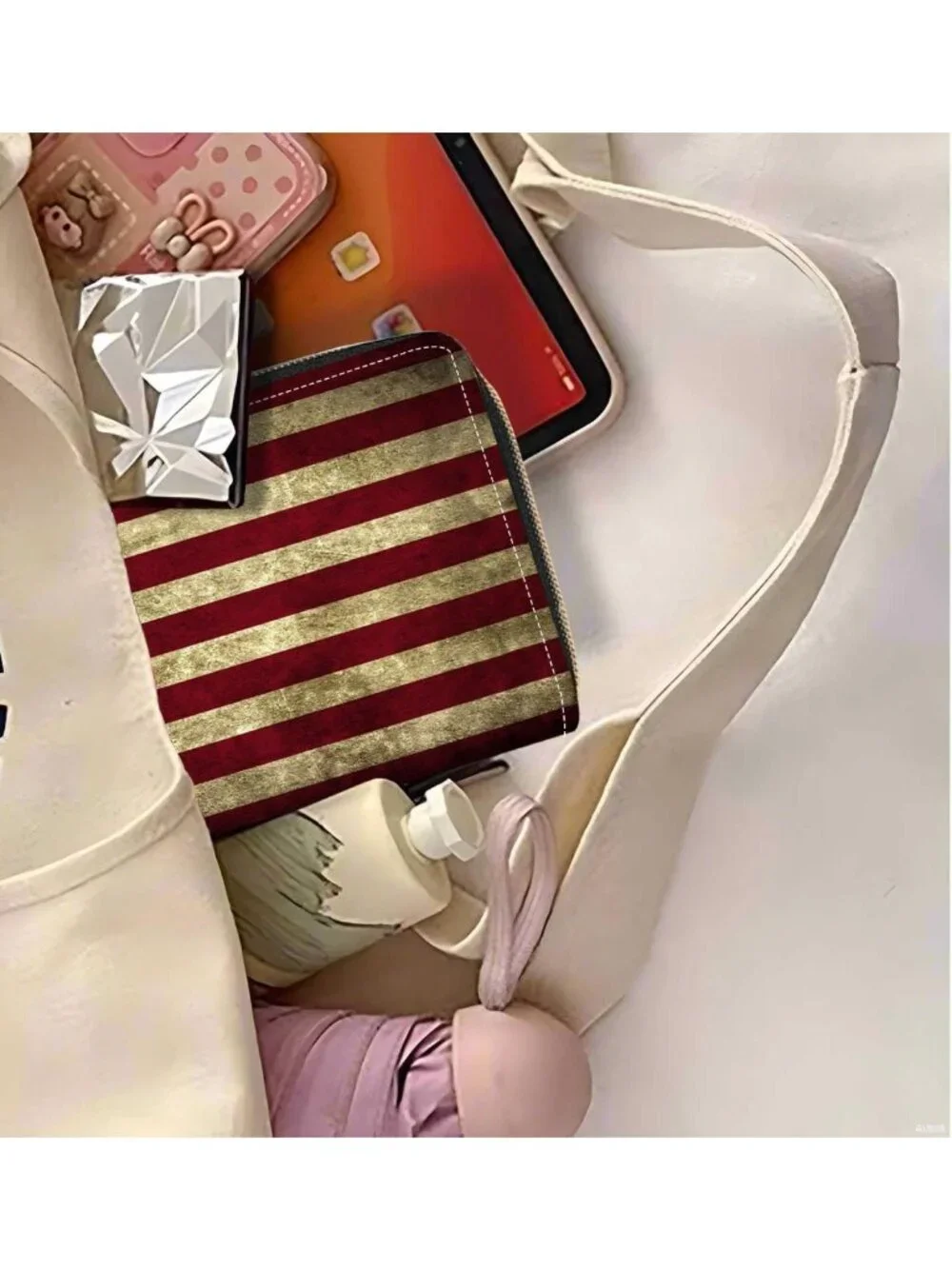 Vintage American Flag Print Large Capacity Wallet - PU Leather Zipper Clutch